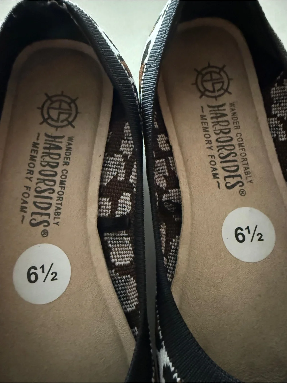 NWT Harborsides Leopard Print Knit Flats Memory Foam Size 6.5
